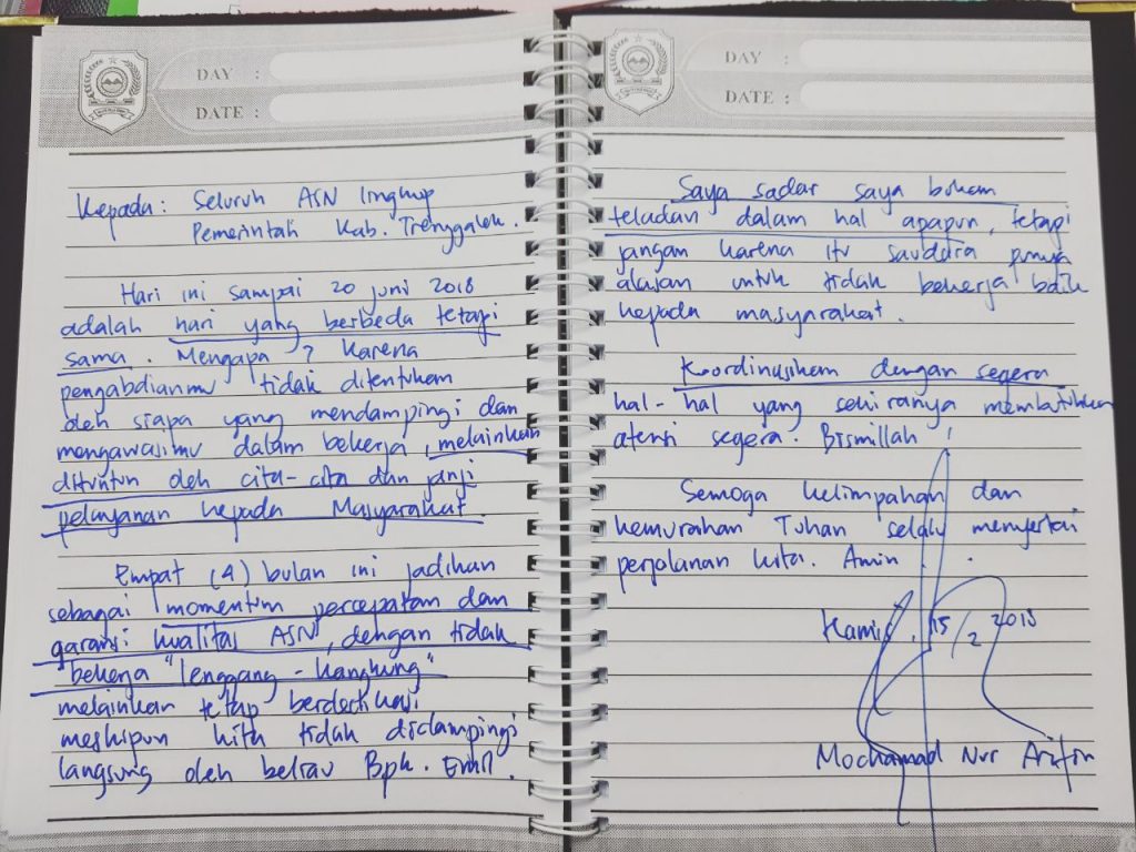 Pesan Wabup Trenggalek Kepada ASN